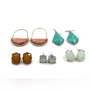 Elegant Multi-Color Stone Earring Set